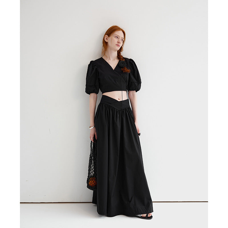 Emmeline™ | Summer Black Lady Suit Dresses