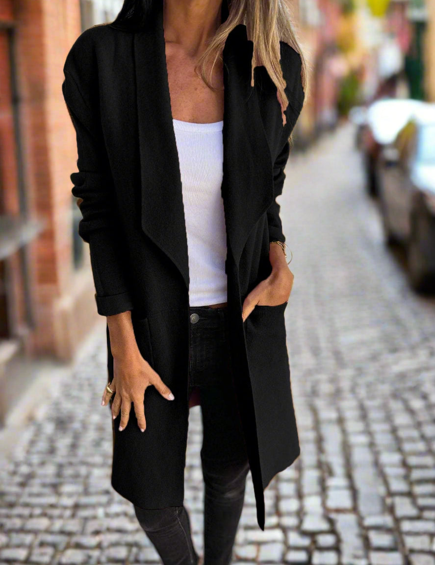 Lena | Soft Knit Cardigan Black Cardigans