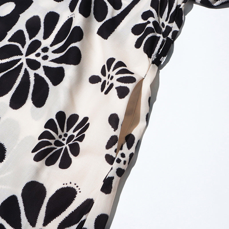 Tatiana™ | Printed Lace-up Waist-Cinching Dress Dress