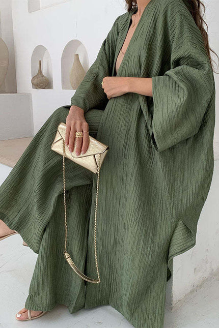 Ramona | Relaxed Set of Cardigan and Pants Green