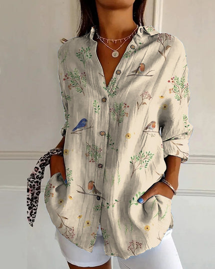 Women’s Floral Stand‑Collar Shirt YJ4964MC Shirts