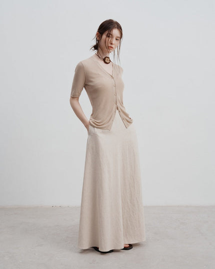 Zuri™ | Ice Silk Knitted Cardigan Blouse Blouse