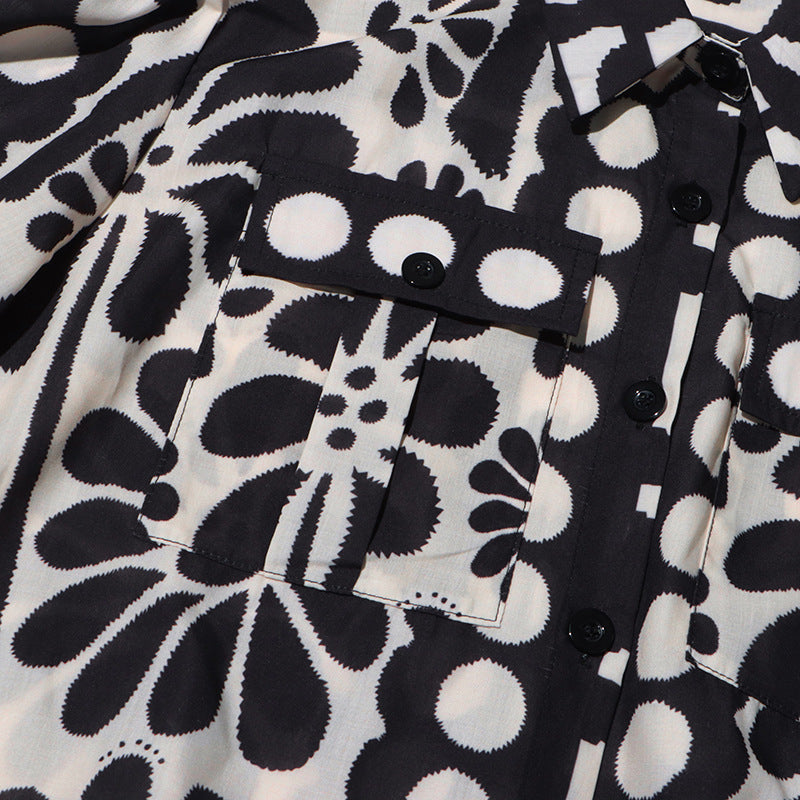 Tatiana™ | Printed Lace-up Waist-Cinching Dress Dress