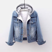 Plaza Sherpa-Lined Denim Jacket – Cozy & Stylish Light Blue Women Jacket