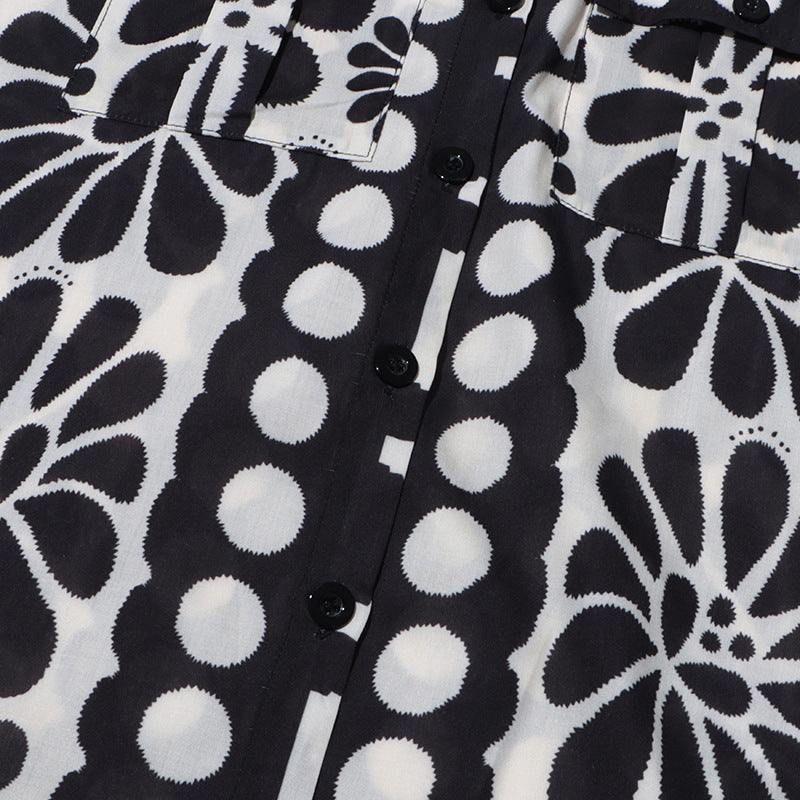 Tatiana™ | Printed Lace-up Waist-Cinching Dress Dress