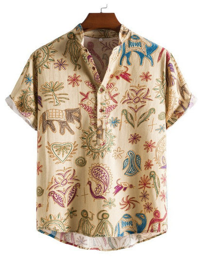 Men's Plus Size 3D Digital Print Short Sleeve Shirt Shirt