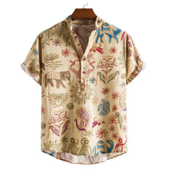 Men's Plus Size 3D Digital Print Short Sleeve Shirt Shirt