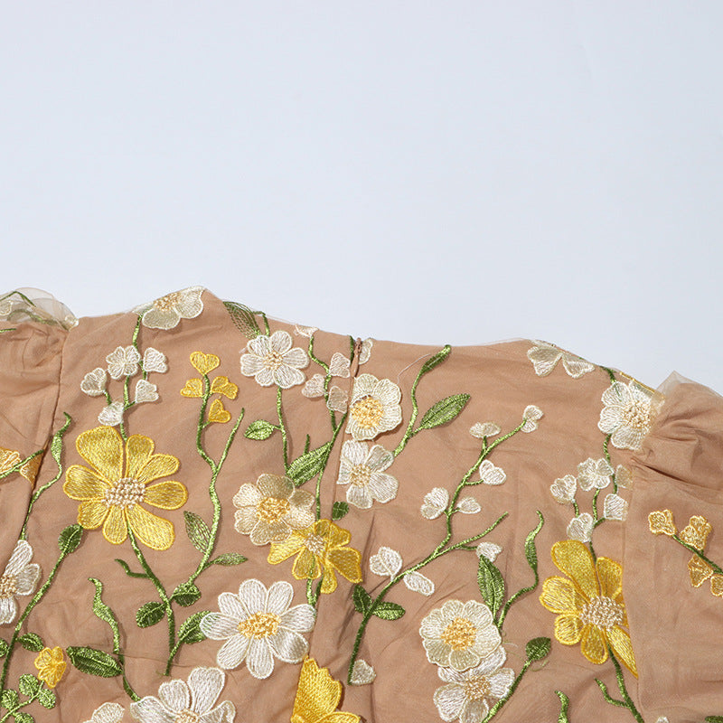 Emilia™ | Floral Puff Sleeve Midi Dress Dress