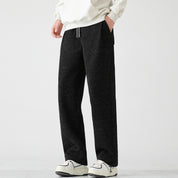 Men's Chenille Silver Stripe Wide-Leg Lounge Pants Trousers