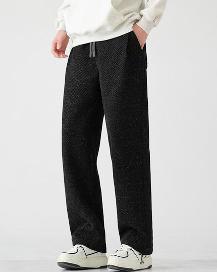 Men's Chenille Silver Stripe Wide-Leg Lounge Pants Trousers