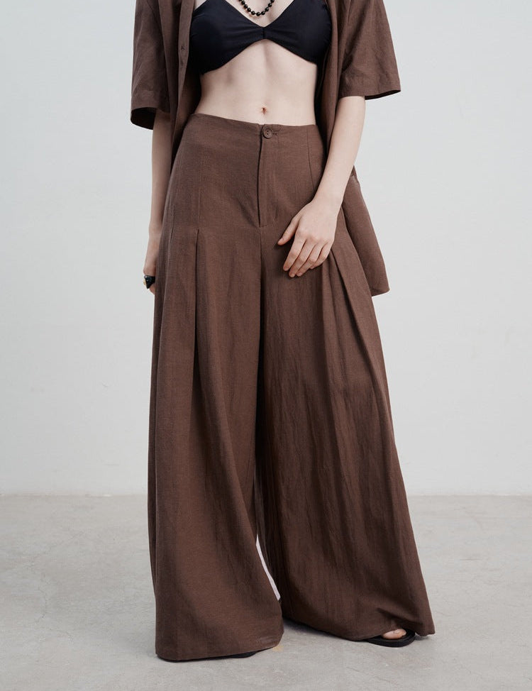 Adele Loose and Casual Long Pants for Effortless Summer Style Brown