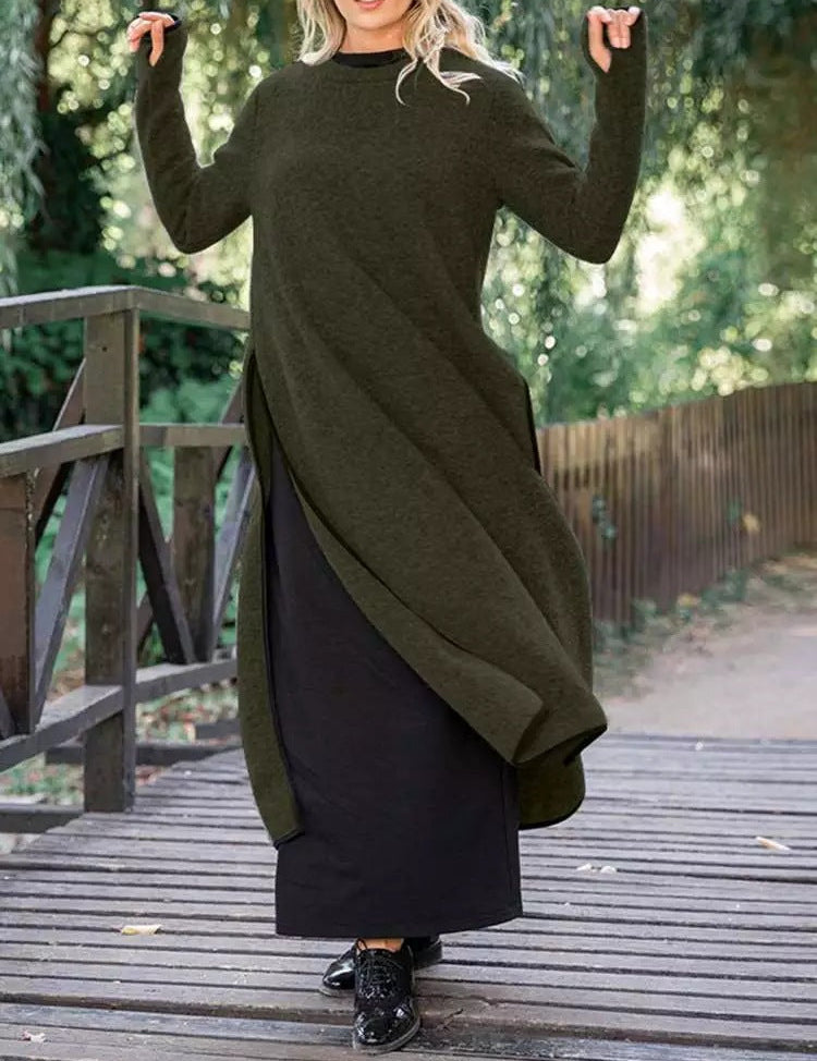 Pauline Laurent | Stylish Loose Layered Dress Green Dresses