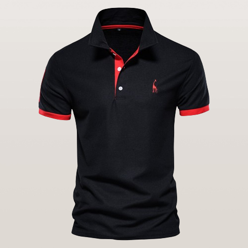 Men's Ralph Polo Shirt Black Red Polo Shirts