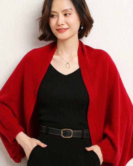 Luxurious Merino Wool Shawl Red Shawls
