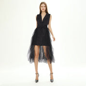 Paisley™ | V-Neck Suit Mesh Curve-Enhancing Splicing Dress Dresses