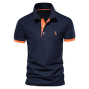 Men's Ralph Polo Shirt Orange Navy Blue Polo Shirts