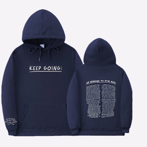 100 Reasons To Stay Alive Hoodie Navy