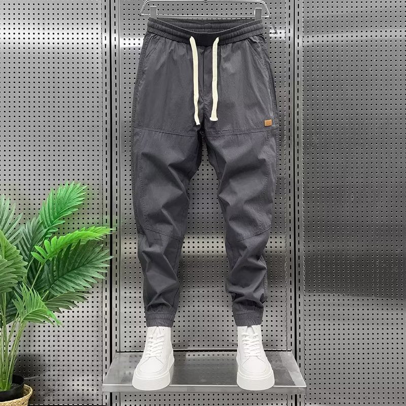 Japanese-Style Retro Workwear Jogger Pants Dark Gray Pants