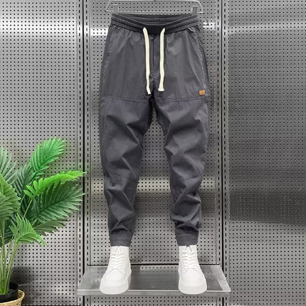 Japanese-Style Retro Workwear Jogger Pants Dark Gray Pants