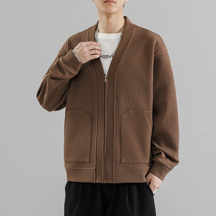 Men's Casual Knit Cardigan Sweater Coffee Cardigan