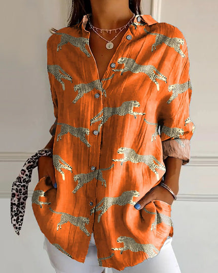 Women’s Floral Stand‑Collar Shirt SN1837OG Shirts