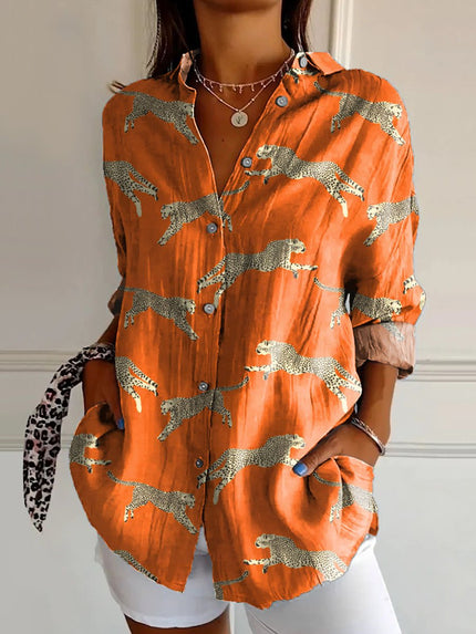 Women’s Floral Stand‑Collar Shirt SN1837OG Shirts
