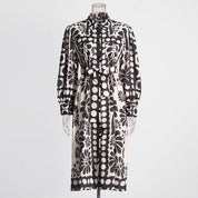 Tatiana™ | Printed Lace-up Waist-Cinching Dress Dress