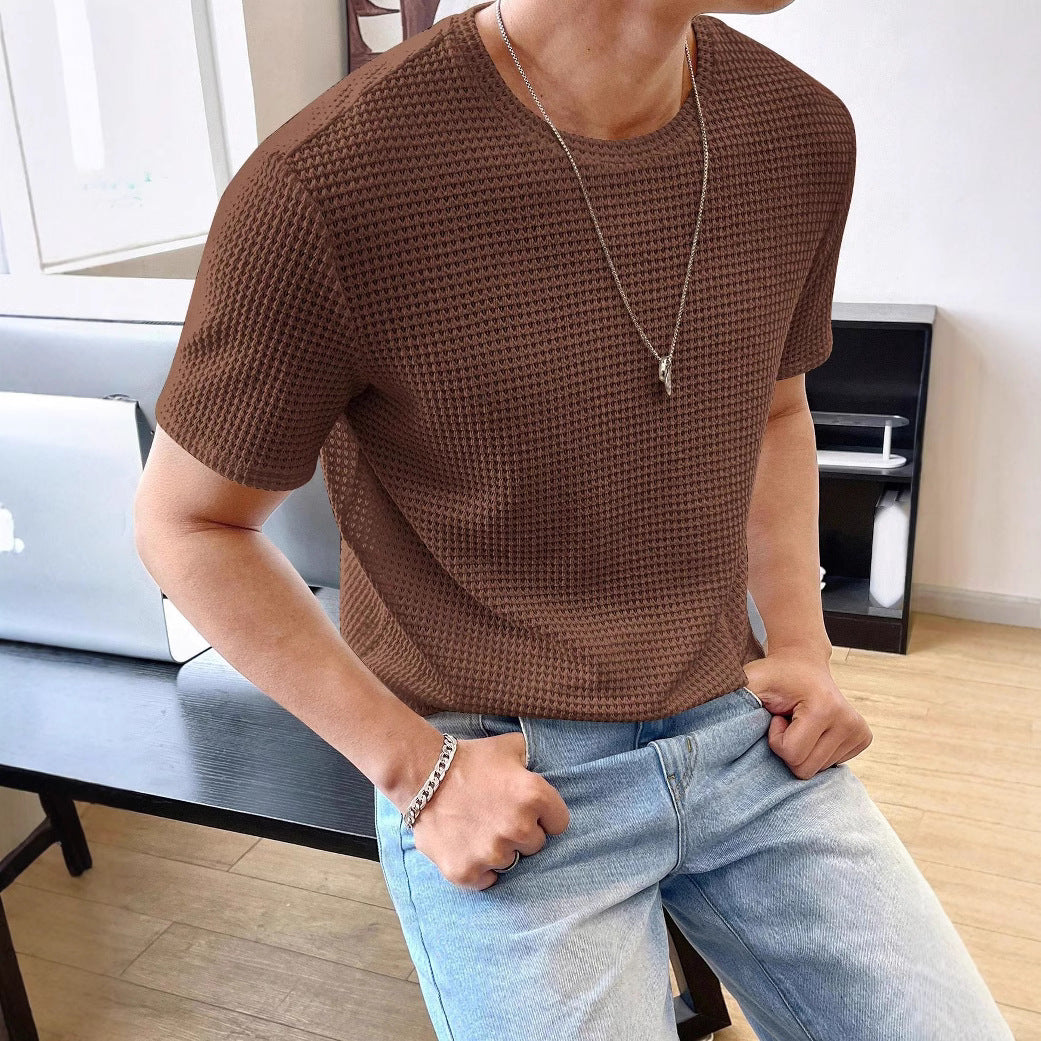 Men's Casual Loose Solid Color Short Sleeve T-Shirt T-Shirts
