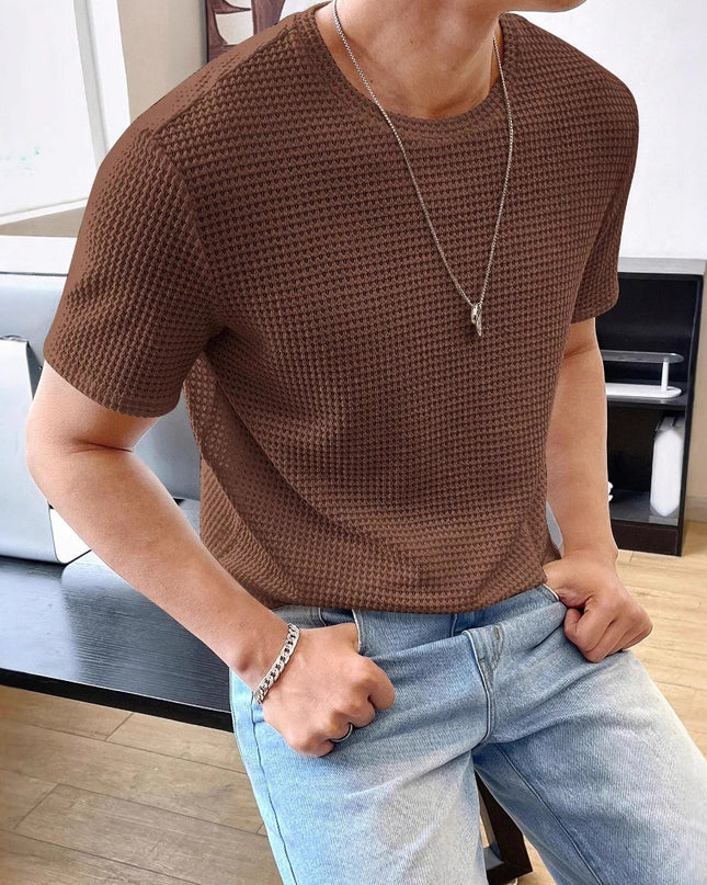 Men's Casual Loose Solid Color Short Sleeve T-Shirt T-Shirts