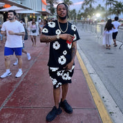 Men's Denim Tears Cotton Flower 3D Printed Shorts Set Shorts