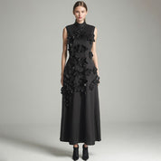 Mariana™ | Posture-Improving Flower Embossed Dress Black Dress