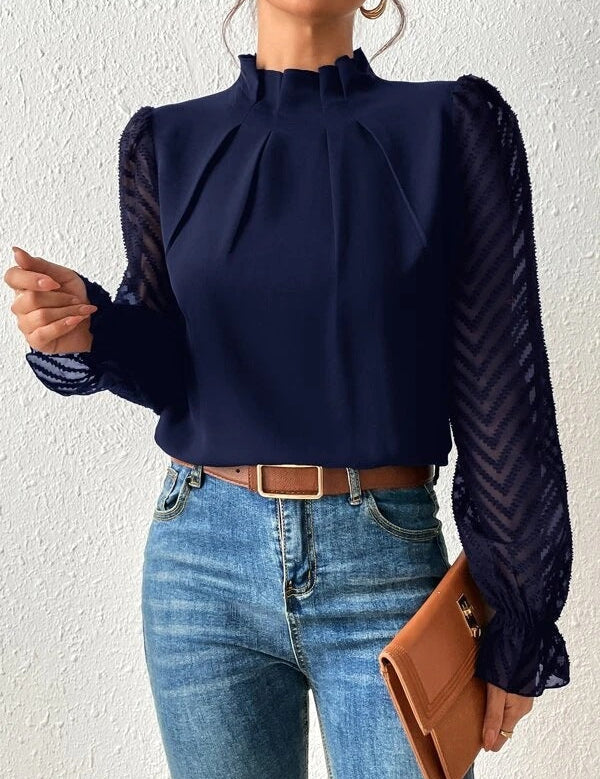 Ruby | Charming blouse Navy Blue Dames Tops Kopen