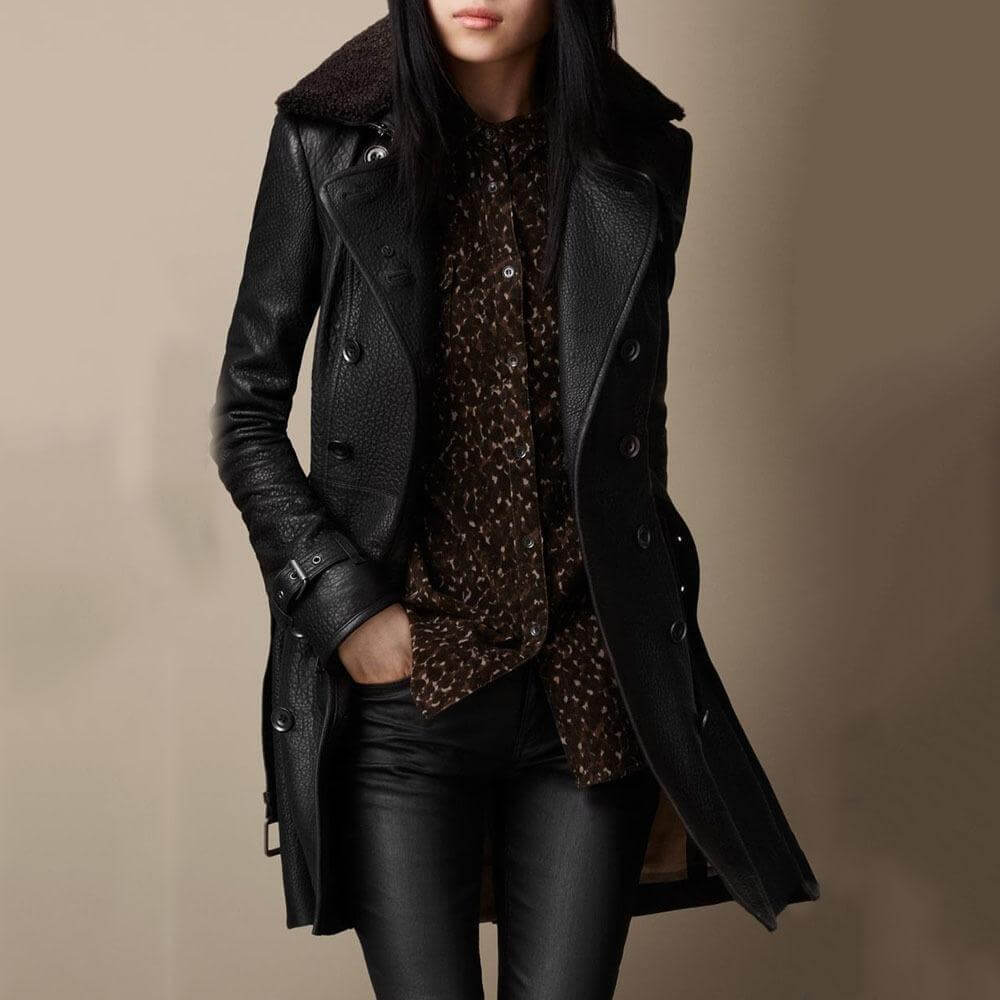 Elegant Leather Trench Coat Elegant Leather Trench Coat
