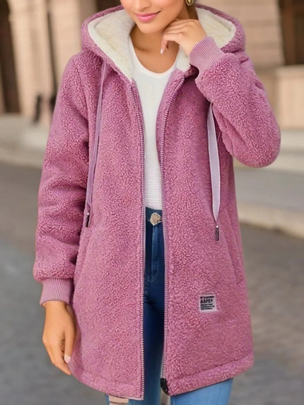 Cozy Fleece Winter Hoodie Pink Winter Hoodie