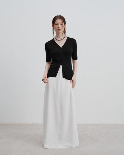 Zuri™ | Ice Silk Knitted Cardigan Blouse Blouse