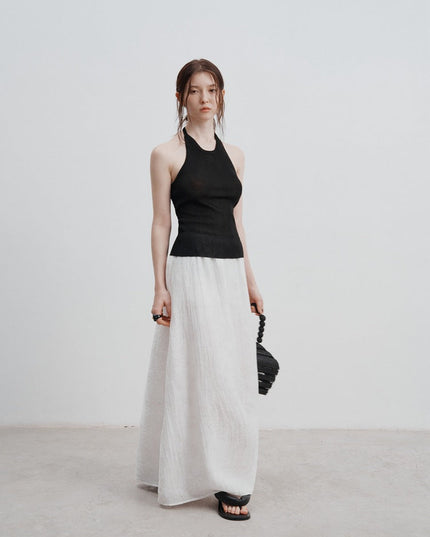 Giana™ | Romantic Drape Long Skirt Classic White Dresses
