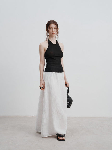 Giana™ | Romantic Drape Long Skirt Classic White Dresses