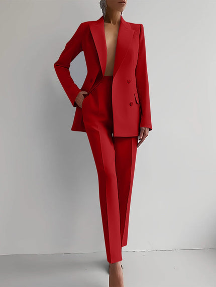 Luxury Women's Two Piece Suit Blazer Red Blazer