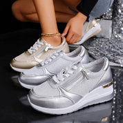 Women's Lace-Up Side-Zip Sneakers Sneakers