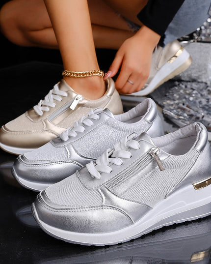 Women's Lace-Up Side-Zip Sneakers Sneakers