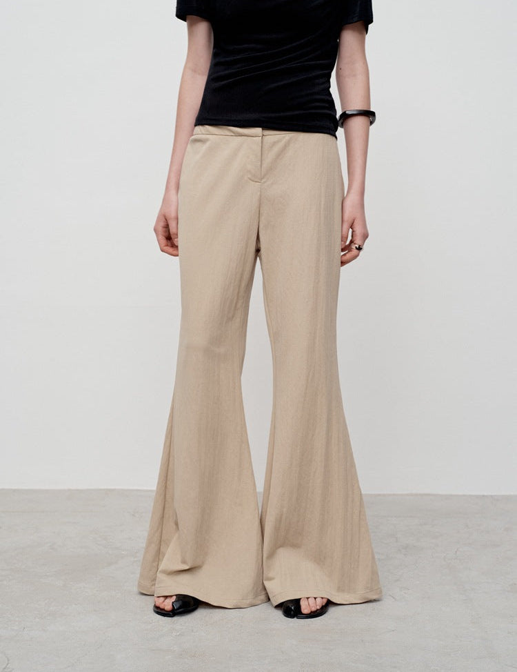 Elara | Bell-Bottom Pants Beige Women Pants
