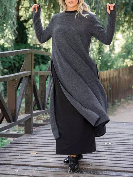 Pauline Laurent | Stylish Loose Layered Dress Grey Dresses