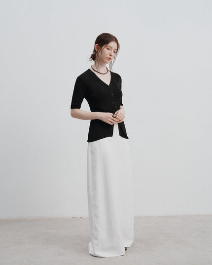 Zuri™ | Ice Silk Knitted Cardigan Blouse Blouse