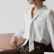 Amelie Tie-Neck Blouse – Chic Lightweight Top Women Blouse