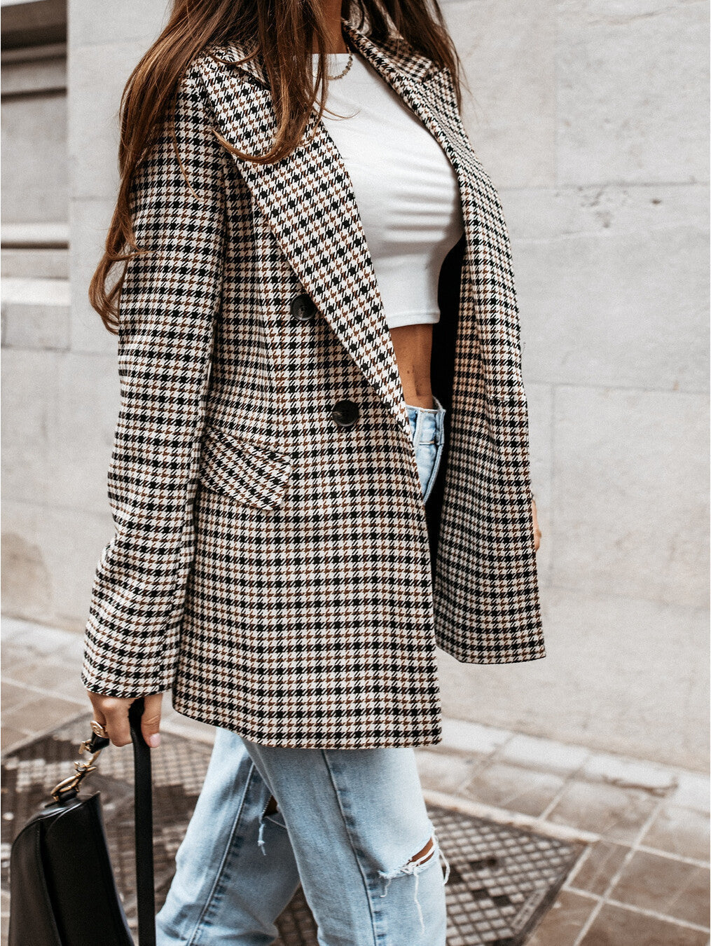 Classic Plaid Tailored Blazer Blazer