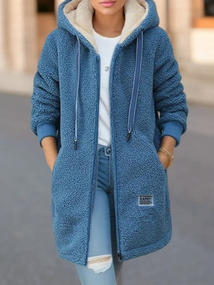 Cozy Fleece Winter Hoodie Blue Winter Hoodie