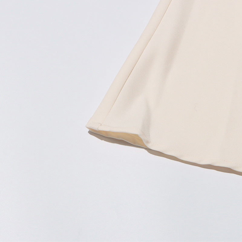 Daphne™ | White Oblique Shoulder Sling Pleated Dress Dresses