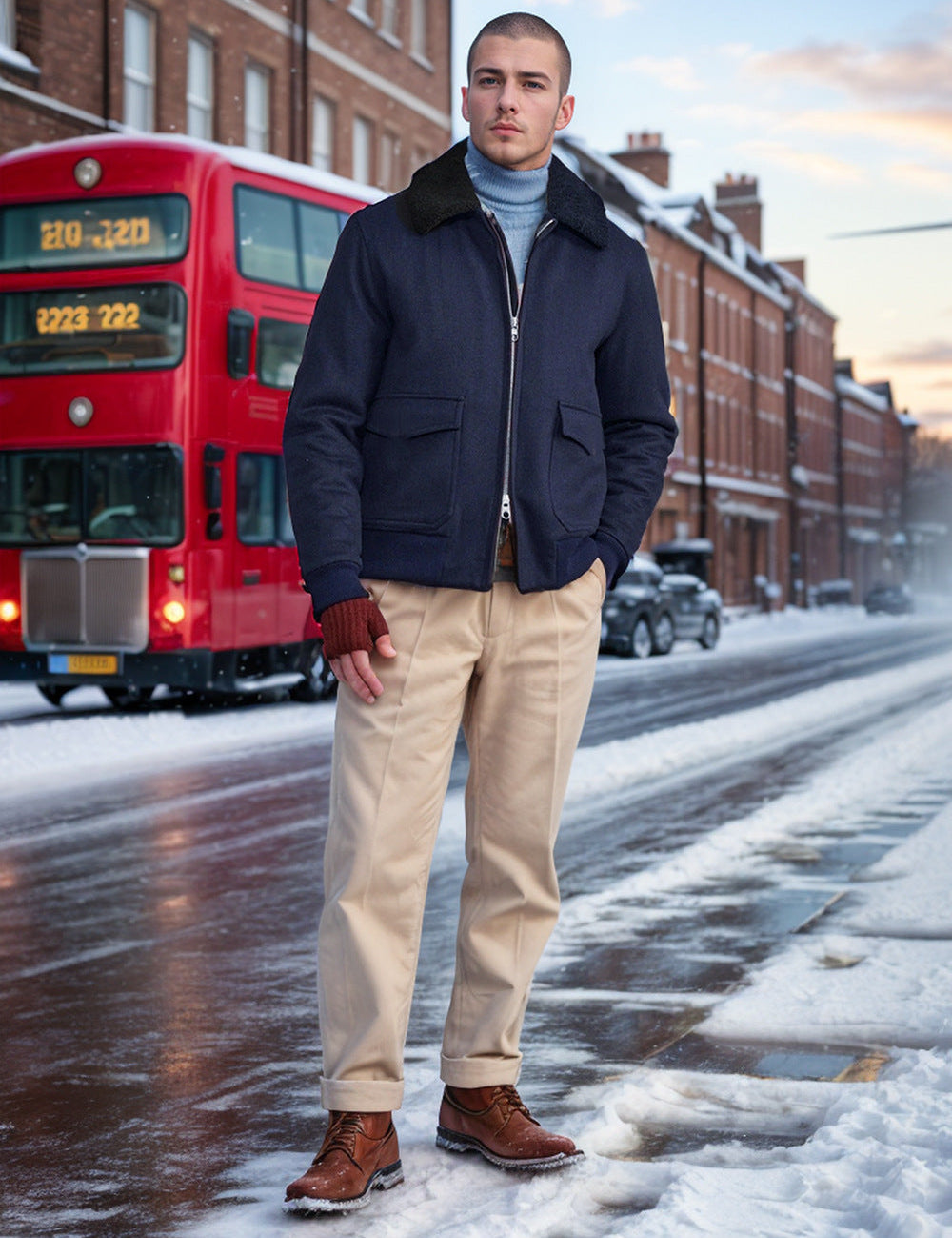 Jason | Casual Zip-Up Jacket Navy Blue