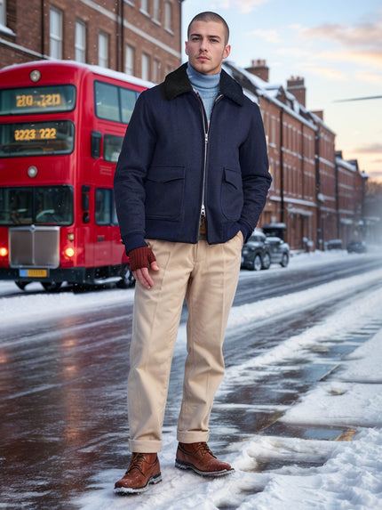 Jason | Casual Zip-Up Jacket Navy Blue