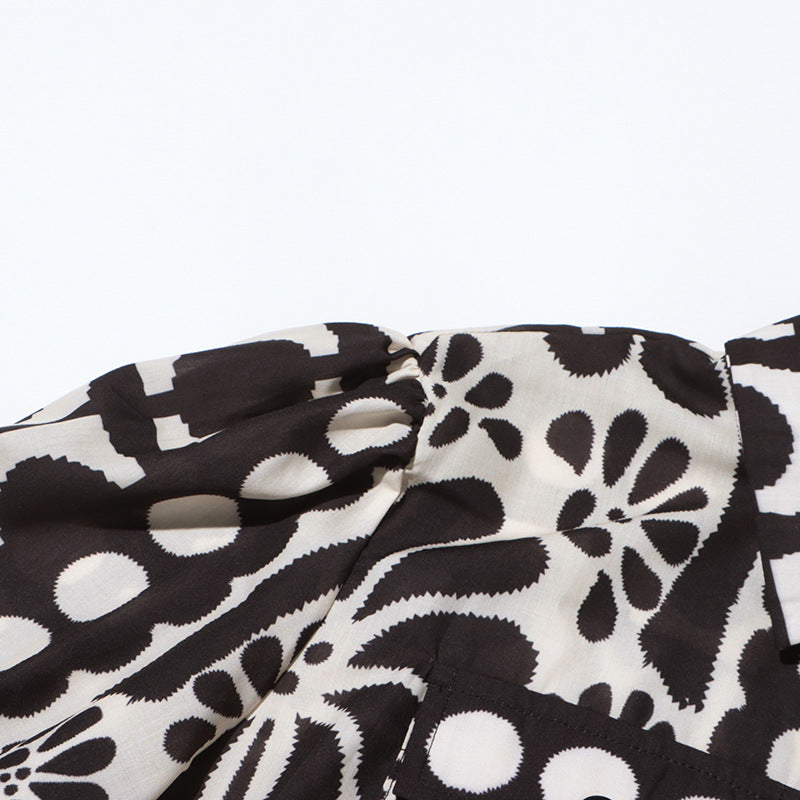 Tatiana™ | Printed Lace-up Waist-Cinching Dress Dress